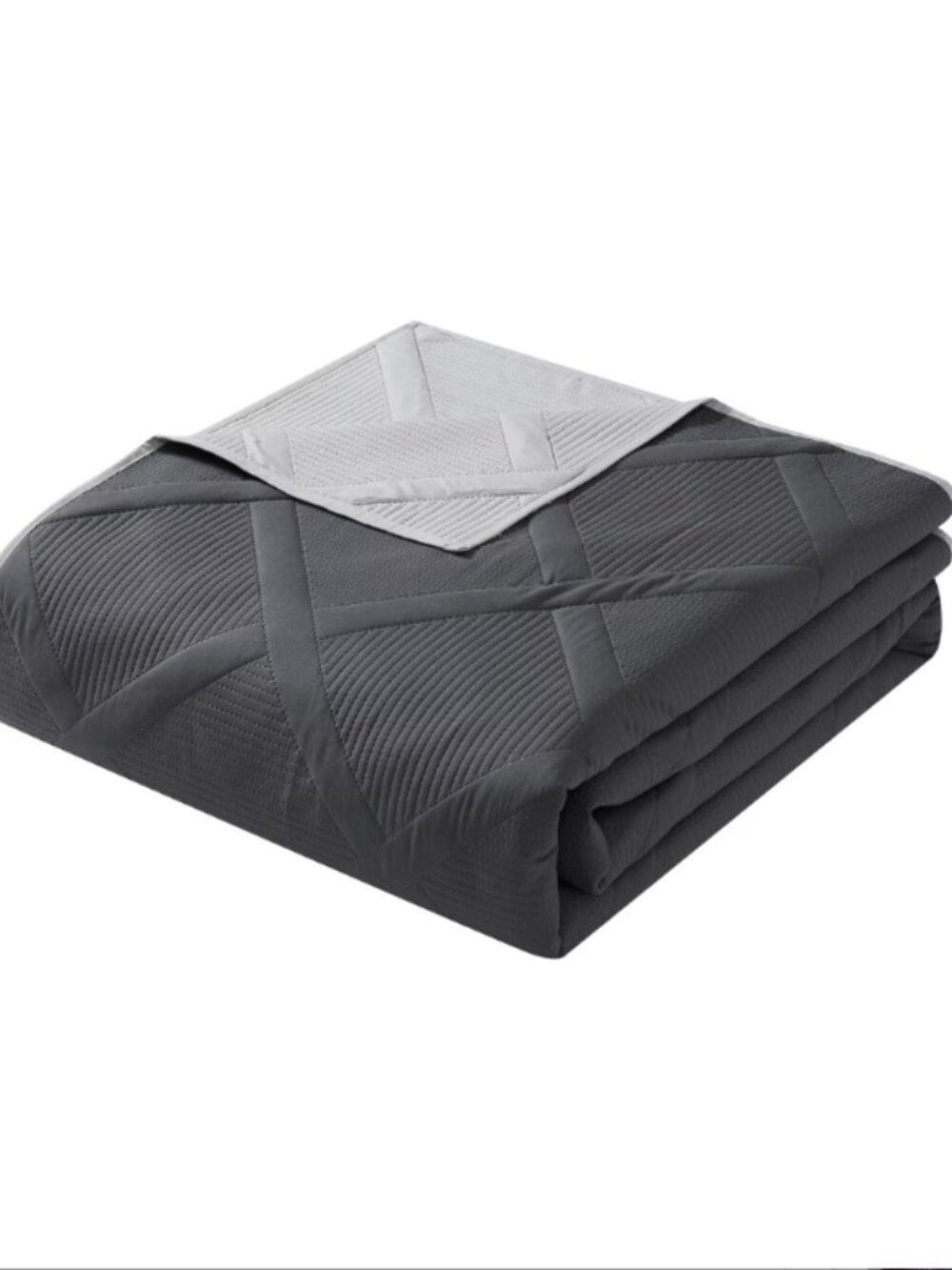 MAINSTAYS Reversible Diamond Quilt Full / Queen Navy Gray